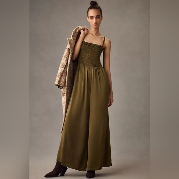 Anthropologie Pants - NWT Anthropologie Pilcro Smocked Wide-Leg Jumpsuit Size XL